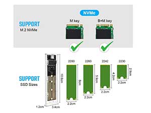 M.2 NVMe PCIe SSD USB 3.1 Enclosure