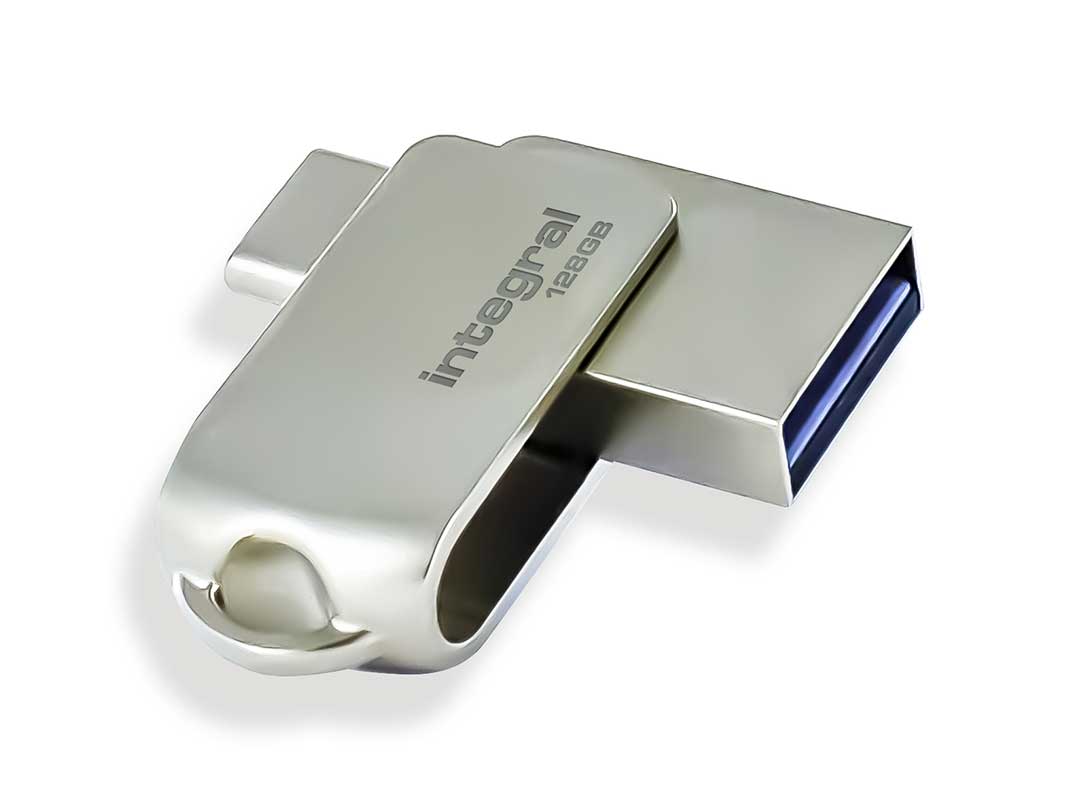 Integral 128GB 360-C Dual USB-C 3.1 Flash Drive - Low Cost Delivery | Mr  Memory®