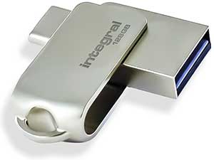 Integral 128GB 360-C Dual USB-C 3.1 Flash Drive