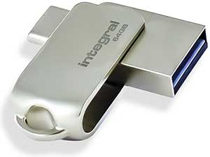 Integral 64GB 360-C Dual USB-C 3.1 Flash Drive
