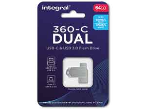 Integral 64GB 360-C Dual USB-C 3.1 Flash Drive