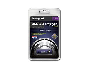 Integral 32GB Crypto Dual FIPS 140-2 Encrypted USB 3.0 Flash Drive