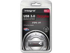 Integral 64GB Crypto FIPS 197 Encrypted USB 3.0 Flash Drive