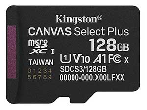Kingston 128GB Canvas Select Plus microSD UHS-I Card