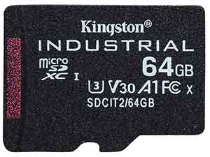 Kingston 64GB Industrial microSD Card - V30 UHS-I U3 A1