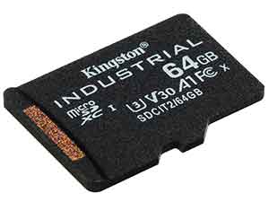 Kingston 64GB Industrial microSD Card - V30 UHS-I U3 A1