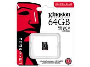 Kingston 64GB Industrial microSD Card - V30 UHS-I U3 A1