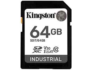 Kingston 64GB Industrial SD Card - V30 UHS-I U3 A1