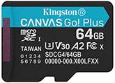 Kingston 64GB Canvas Go! Plus microSD Card - V30 UHS-I